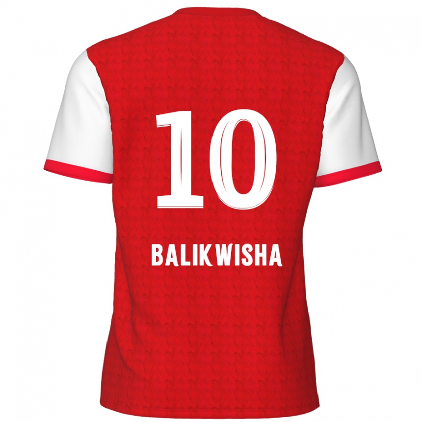 Hombre Fútbol Camiseta Michel-Ange Balikwisha #10 Rojo Blanco 1ª Equipación 2024/25