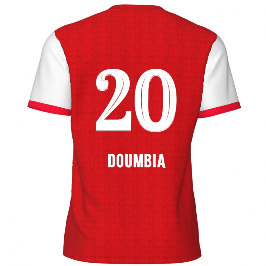 Hombre Fútbol Camiseta Mahamadou Doumbia #20 Rojo Blanco 1ª Equipación 2024/25