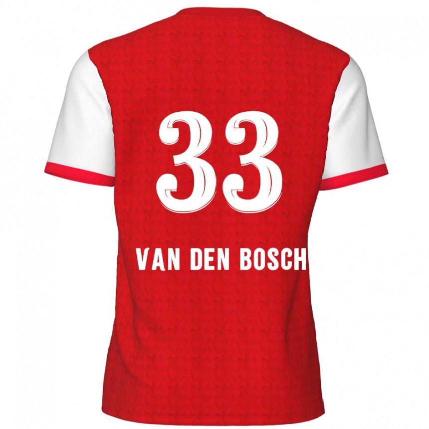 Hombre Fútbol Camiseta Zeno Van Den Bosch #33 Rojo Blanco 1ª Equipación 2024/25