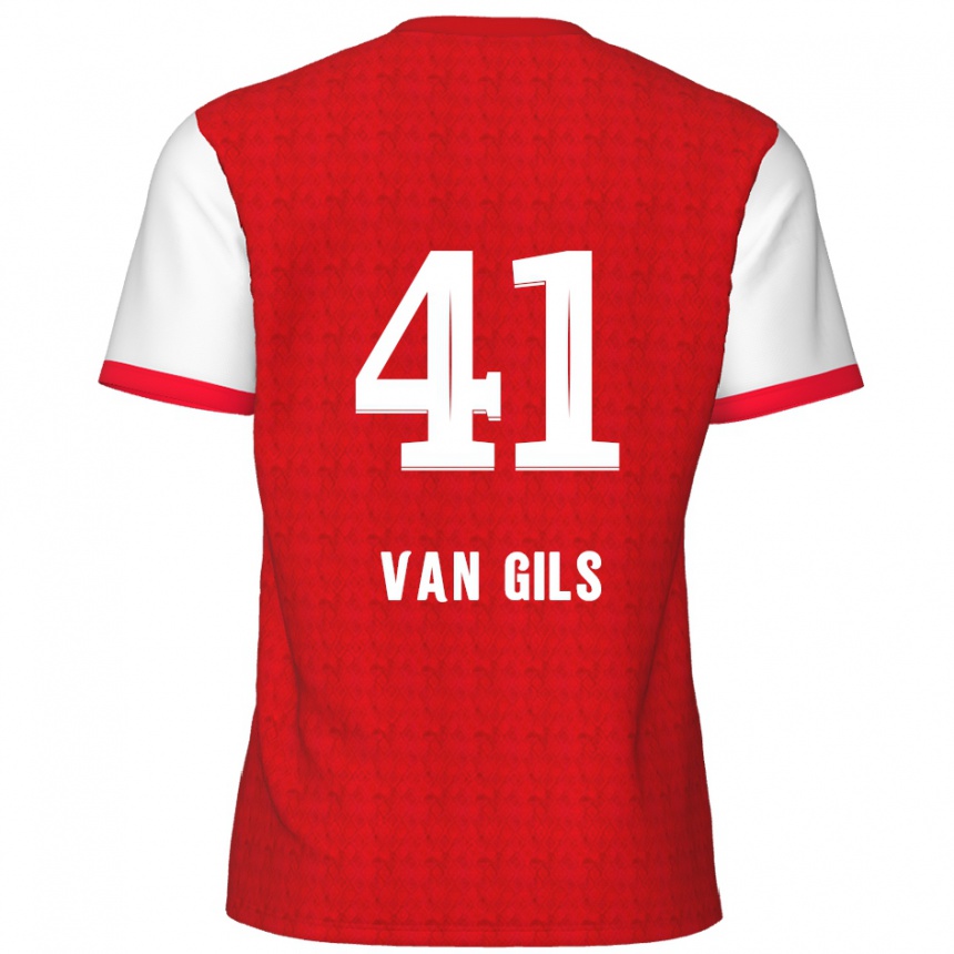 Hombre Fútbol Camiseta Mathis Van Gils #41 Rojo Blanco 1ª Equipación 2024/25