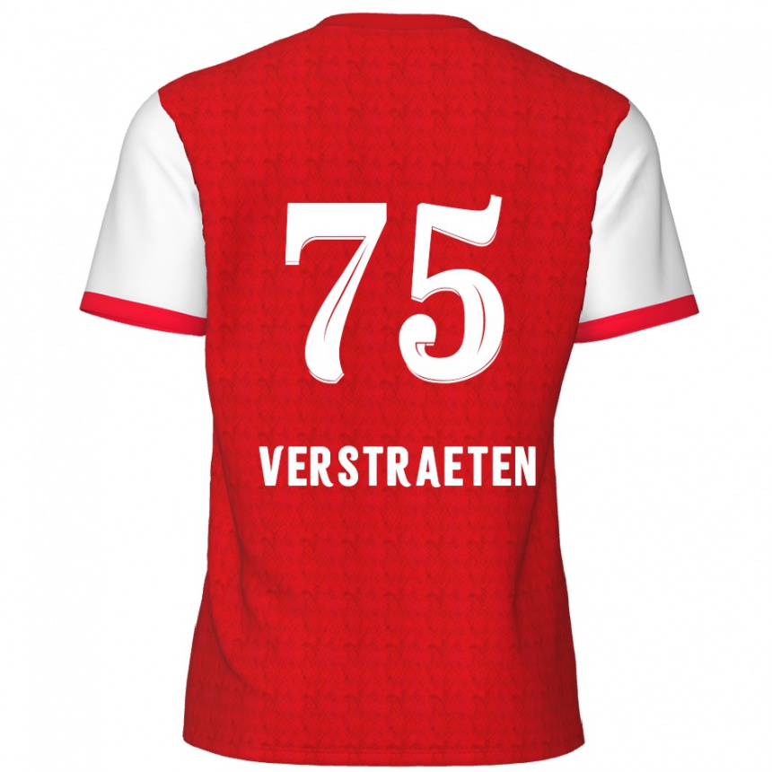 Hombre Fútbol Camiseta Andreas Verstraeten #75 Rojo Blanco 1ª Equipación 2024/25