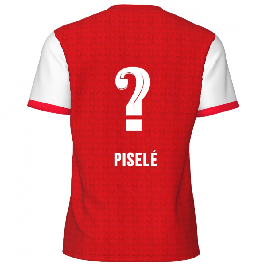 Hombre Fútbol Camiseta Lowie Piselé #0 Rojo Blanco 1ª Equipación 2024/25