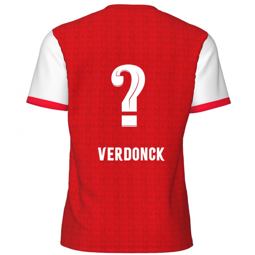 Hombre Fútbol Camiseta Dries Verdonck #0 Rojo Blanco 1ª Equipación 2024/25