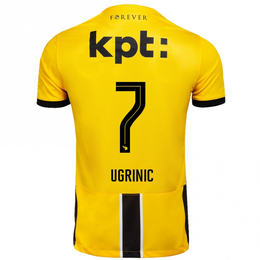 Hombre Fútbol Camiseta Filip Ugrinic #7 Amarillo Negro 1ª Equipación 2024/25