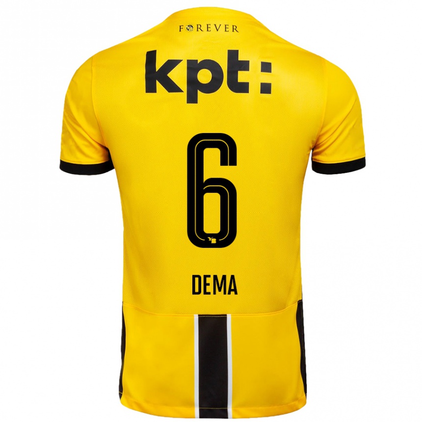 Hombre Fútbol Camiseta Jashar Dema #6 Amarillo Negro 1ª Equipación 2024/25