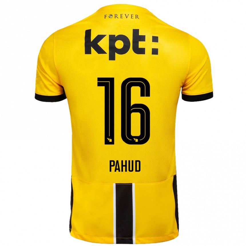 Hombre Fútbol Camiseta Ciril Pahud #16 Amarillo Negro 1ª Equipación 2024/25