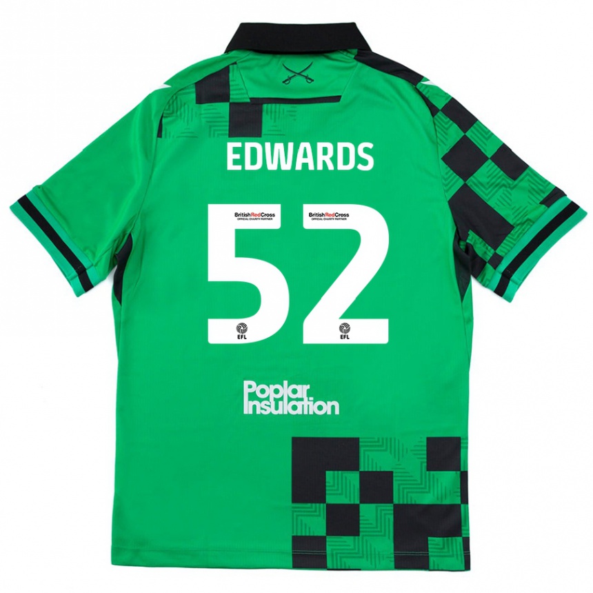 Hombre Fútbol Camiseta Max Edwards #52 Verde Negro 2ª Equipación 2024/25