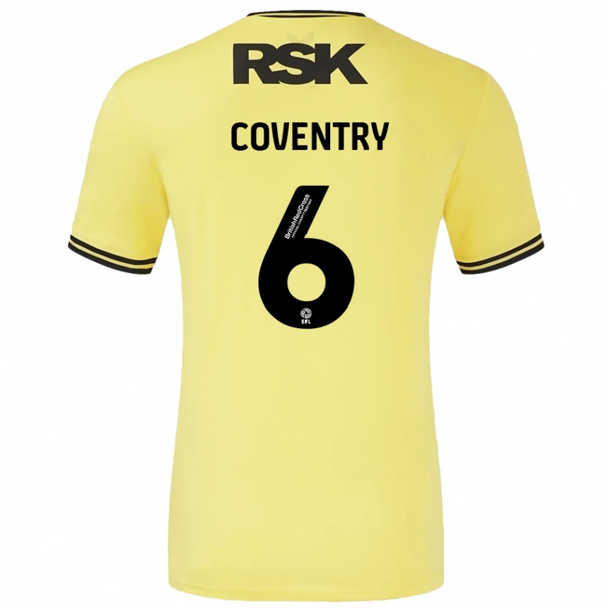 Hombre Fútbol Camiseta Conor Coventry #6 Amarillo Negro 2ª Equipación 2024/25