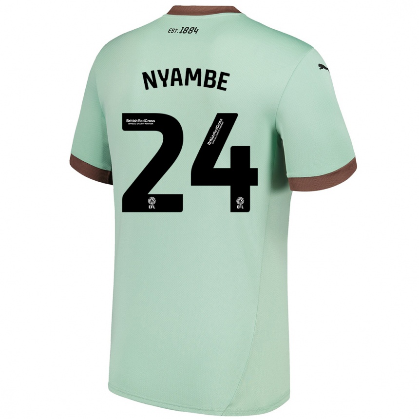 Hombre Fútbol Camiseta Ryan Nyambe #24 Verde Pálido 2ª Equipación 2024/25