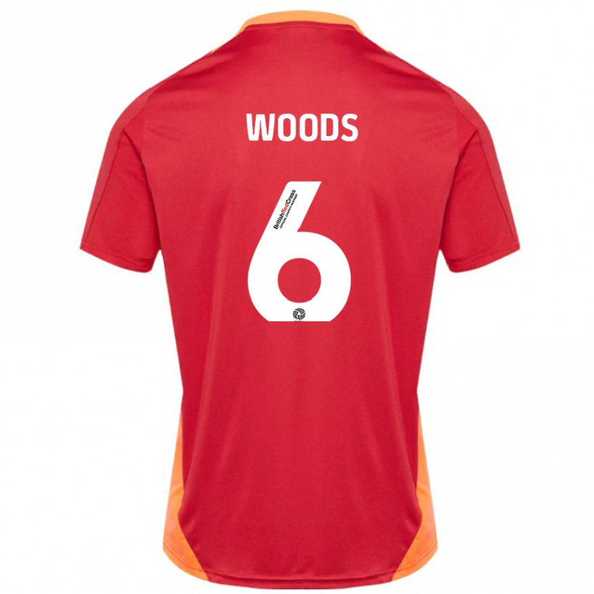 Hombre Fútbol Camiseta Ryan Woods #6 Azul Blanquecino 2ª Equipación 2024/25