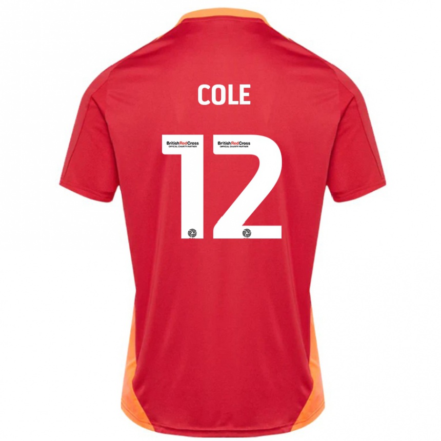 Hombre Fútbol Camiseta Reece Cole #12 Azul Blanquecino 2ª Equipación 2024/25