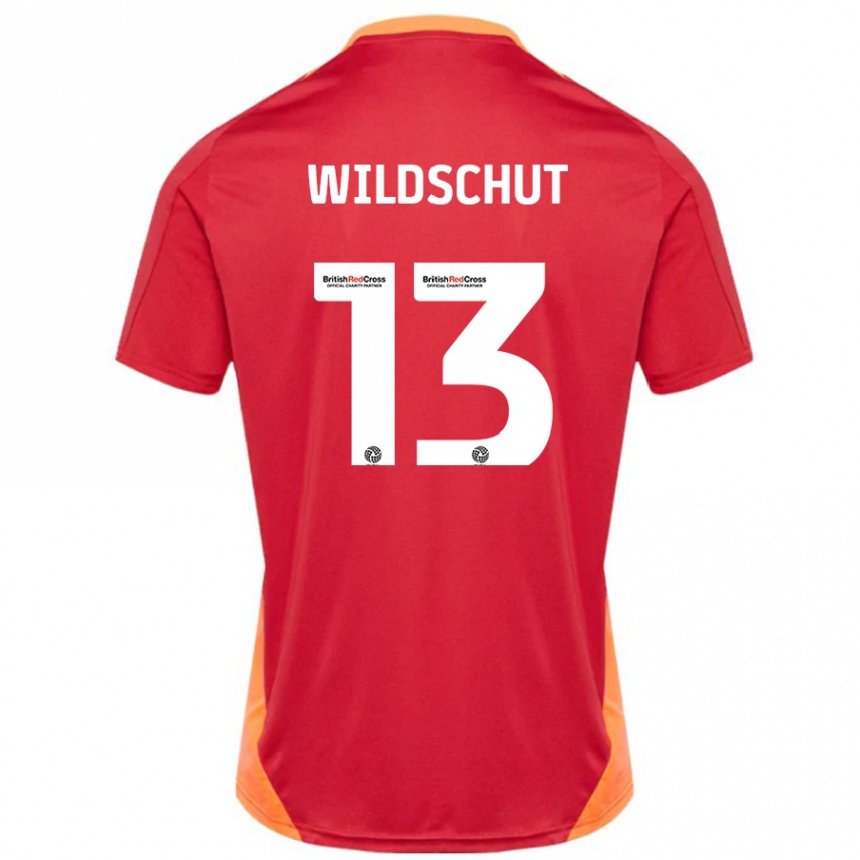 Hombre Fútbol Camiseta Yanic Wildschut #13 Azul Blanquecino 2ª Equipación 2024/25