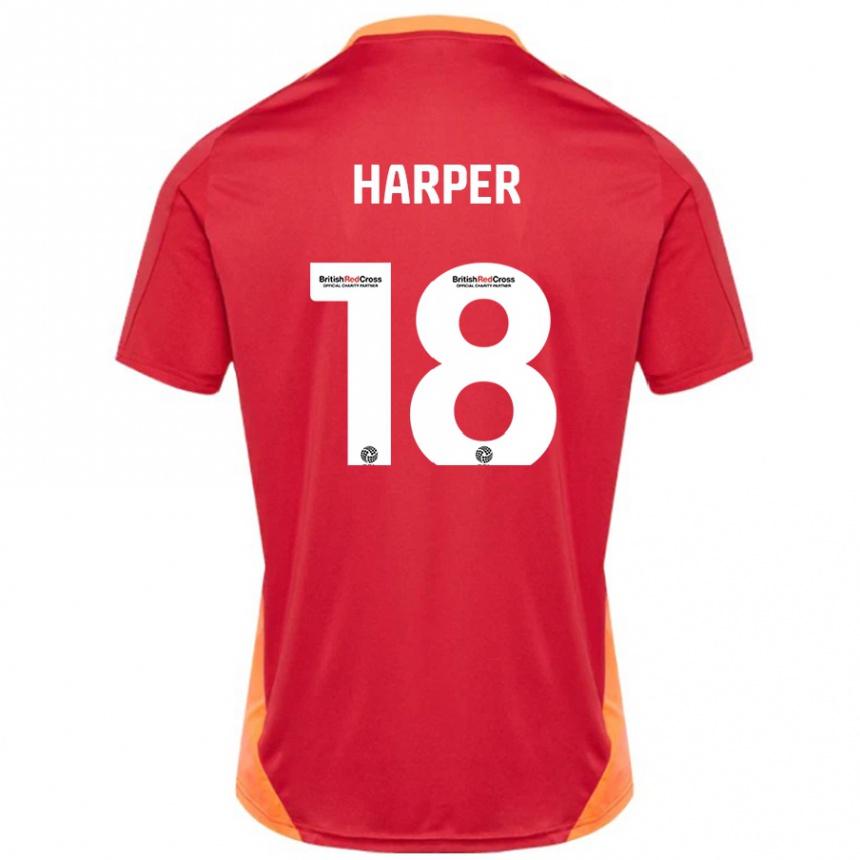 Hombre Fútbol Camiseta Vincent Harper #18 Azul Blanquecino 2ª Equipación 2024/25