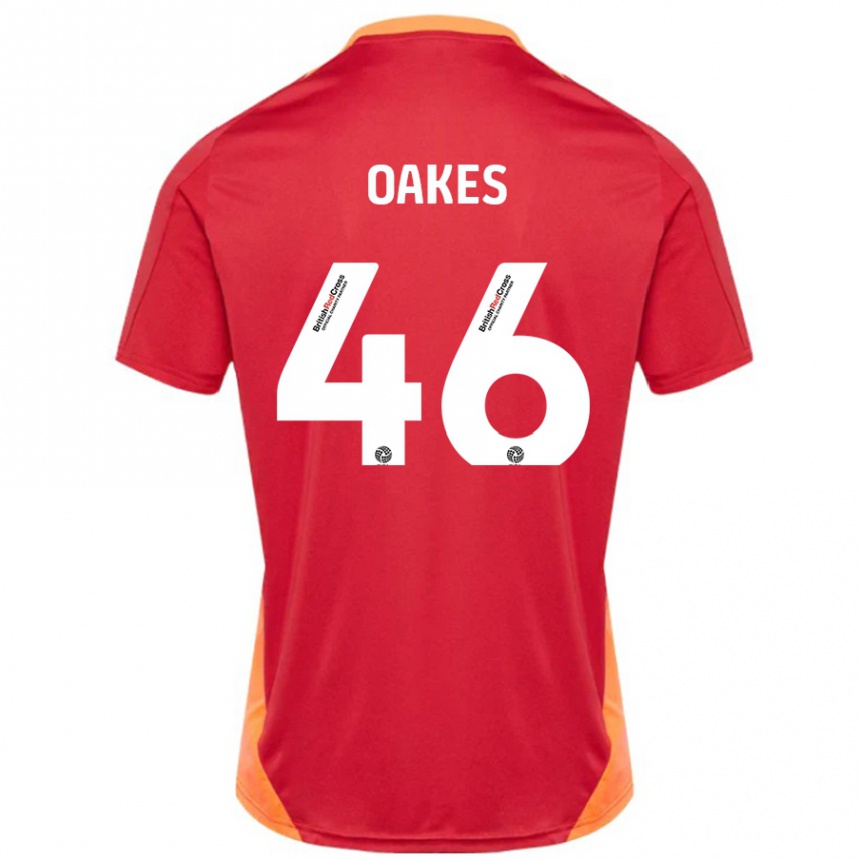 Hombre Fútbol Camiseta Liam Oakes #46 Azul Blanquecino 2ª Equipación 2024/25