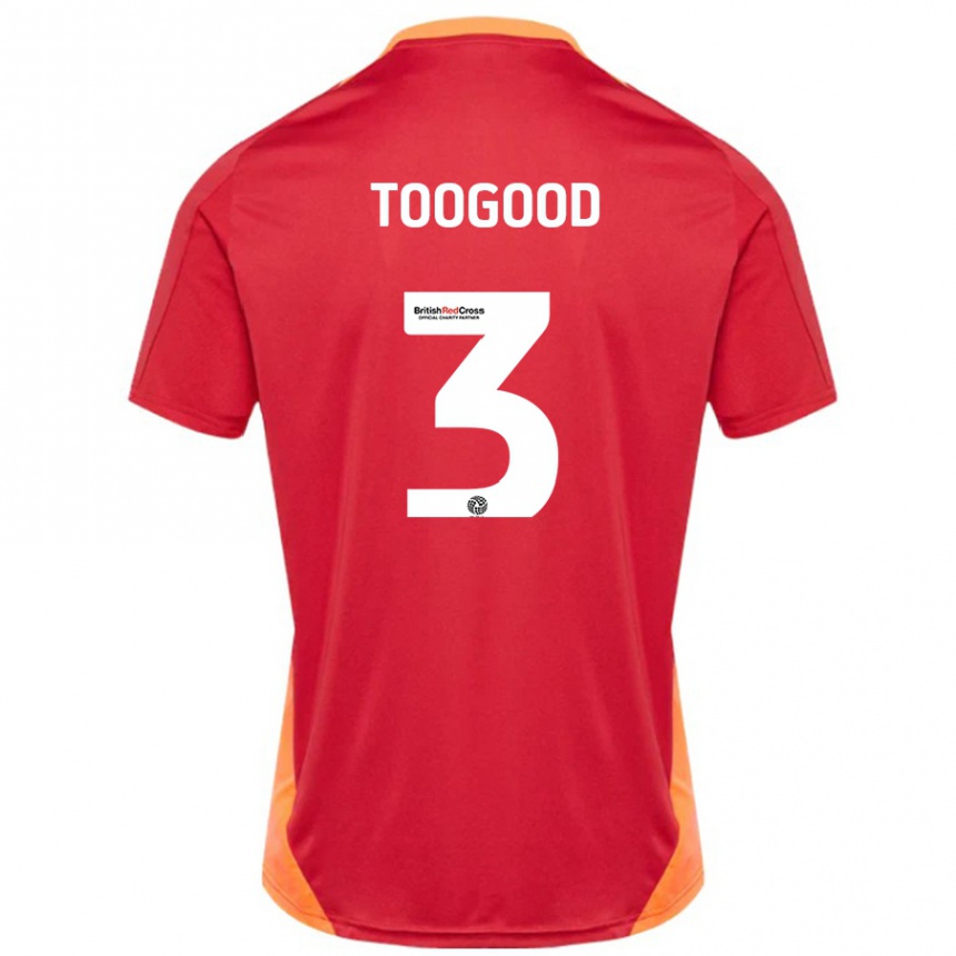 Hombre Fútbol Camiseta Emily Toogood #3 Azul Blanquecino 2ª Equipación 2024/25