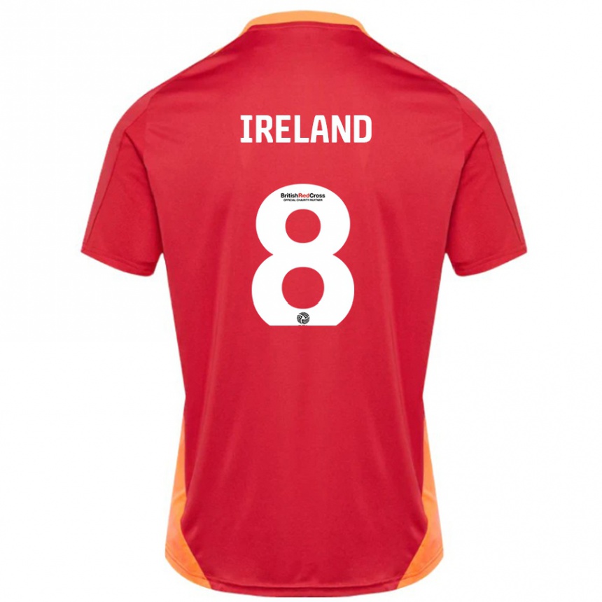 Hombre Fútbol Camiseta Beth Ireland #8 Azul Blanquecino 2ª Equipación 2024/25