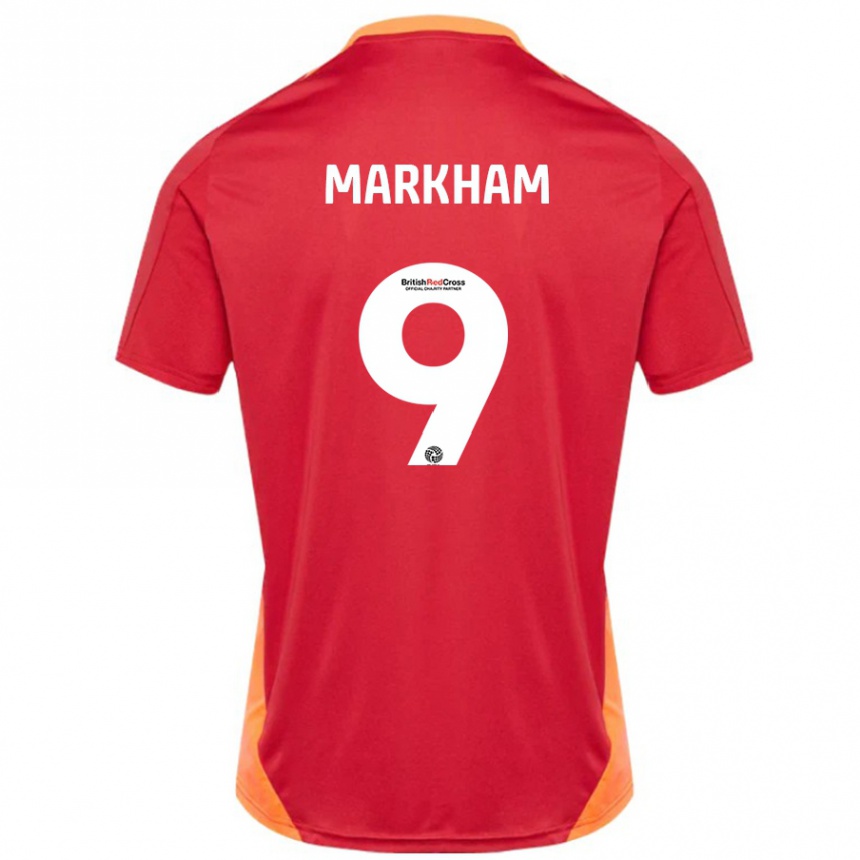 Hombre Fútbol Camiseta Jenna Markham #9 Azul Blanquecino 2ª Equipación 2024/25