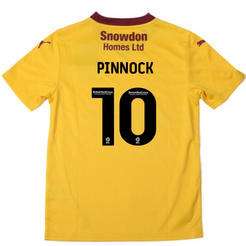 Hombre Fútbol Camiseta Mitch Pinnock #10 Naranja Borgoña 2ª Equipación 2024/25