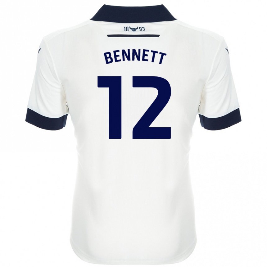 Hombre Fútbol Camiseta Joe Bennett #12 Blanco Azul Marino 2ª Equipación 2024/25