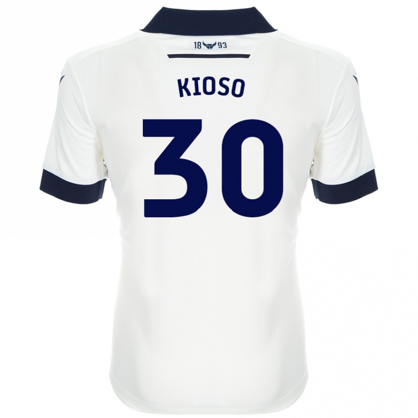 Hombre Fútbol Camiseta Peter Kioso #30 Blanco Azul Marino 2ª Equipación 2024/25