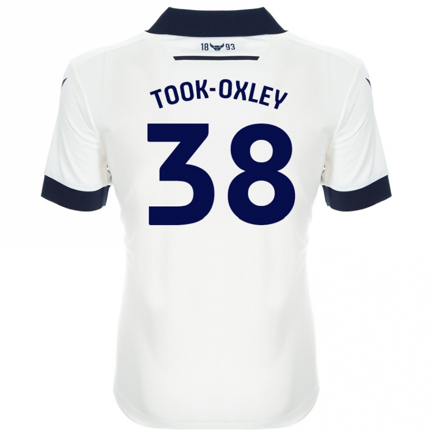 Hombre Fútbol Camiseta Zaide Took-Oxley #38 Blanco Azul Marino 2ª Equipación 2024/25