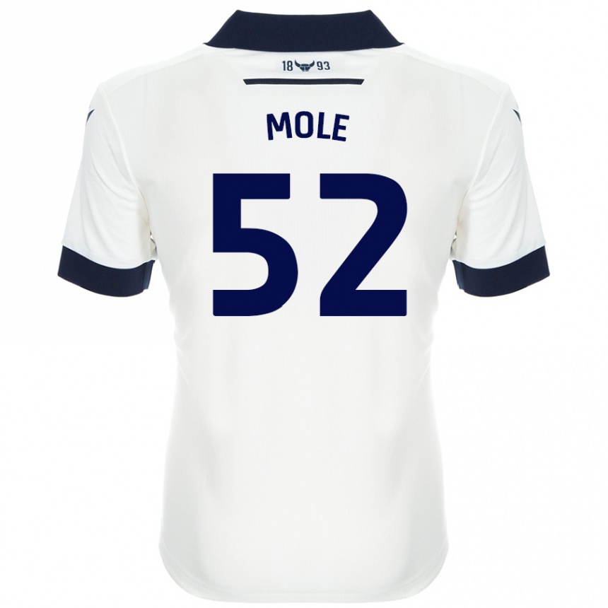 Hombre Fútbol Camiseta Harrison Mole #52 Blanco Azul Marino 2ª Equipación 2024/25