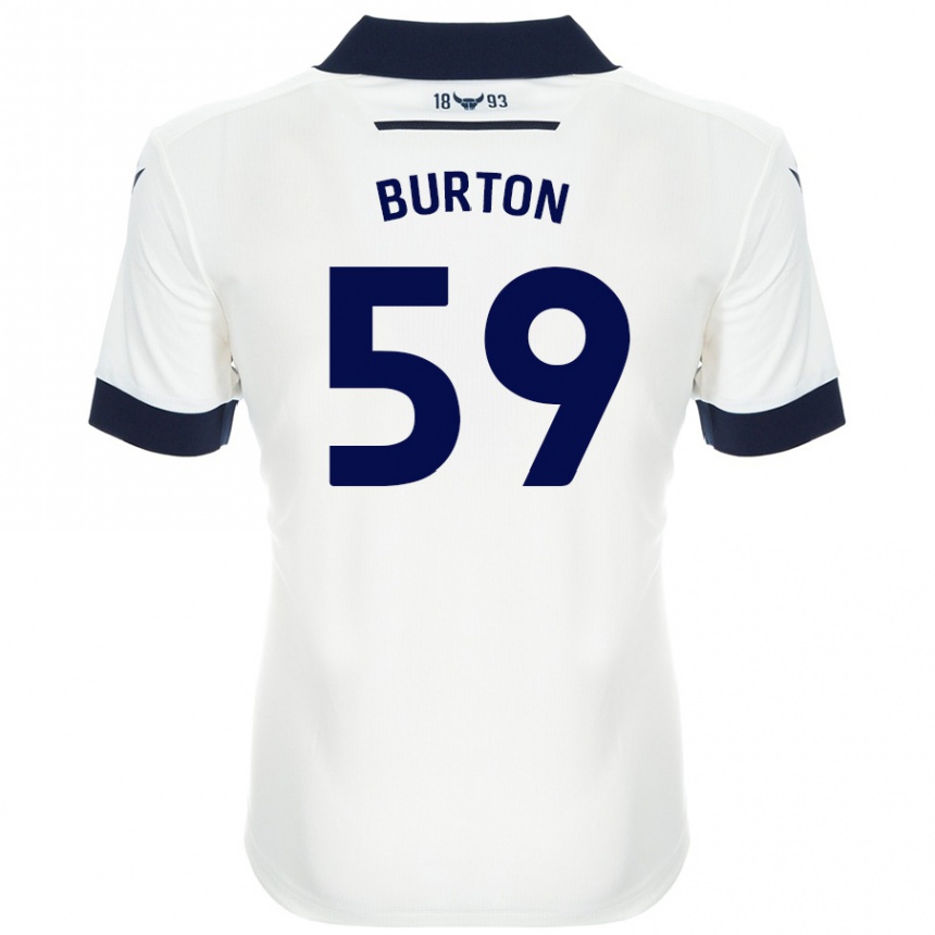 Hombre Fútbol Camiseta Kasway Burton #59 Blanco Azul Marino 2ª Equipación 2024/25