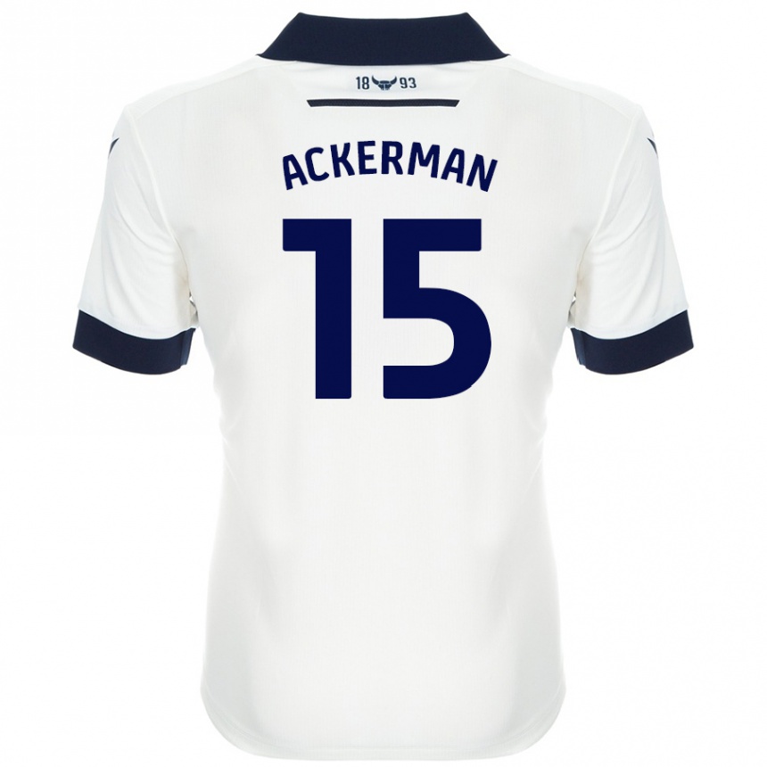 Hombre Fútbol Camiseta Daisy Ackerman #15 Blanco Azul Marino 2ª Equipación 2024/25