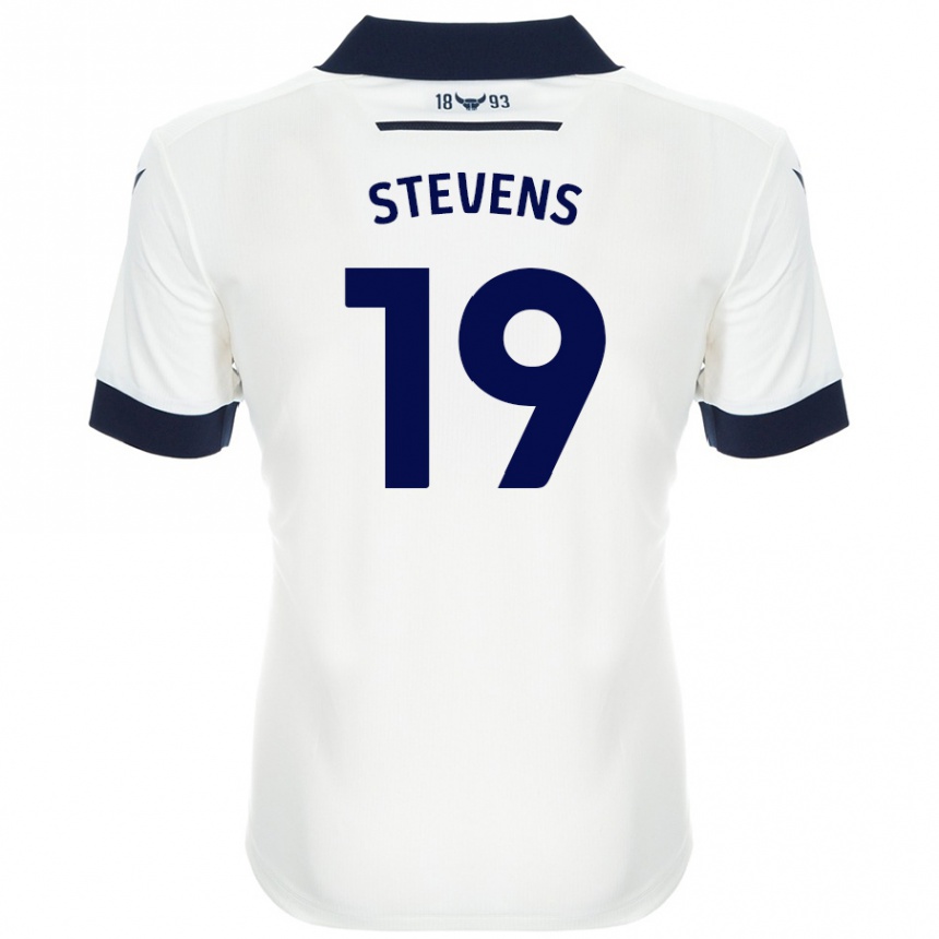 Hombre Fútbol Camiseta Lily Stevens #19 Blanco Azul Marino 2ª Equipación 2024/25