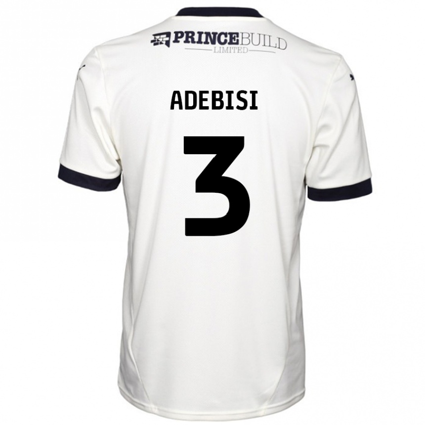 Hombre Fútbol Camiseta Rio Adebisi #3 Blanquecino Negro 2ª Equipación 2024/25