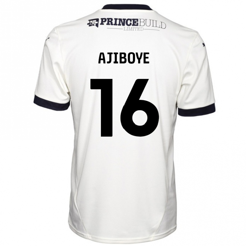 Hombre Fútbol Camiseta David Ajiboye #16 Blanquecino Negro 2ª Equipación 2024/25