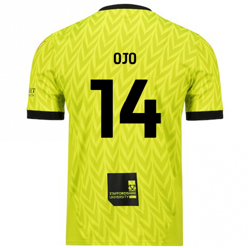 Hombre Fútbol Camiseta Funso Ojo #14 Verde Fluorescente 2ª Equipación 2024/25