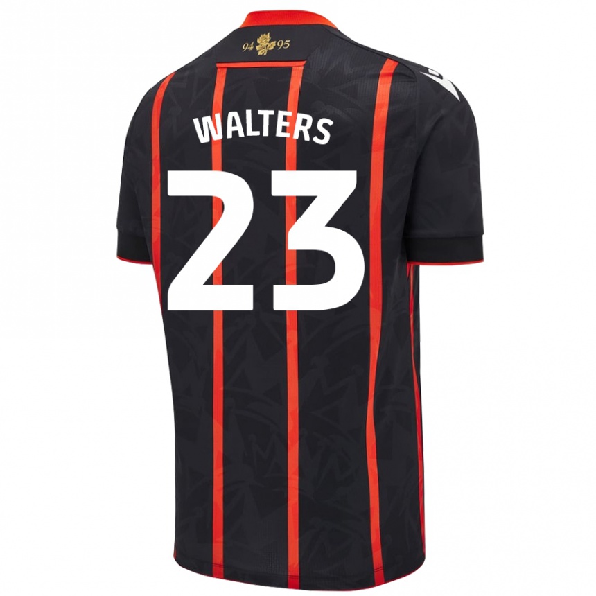 Hombre Fútbol Camiseta Georgia Walters #23 Negro Rojo 2ª Equipación 2024/25