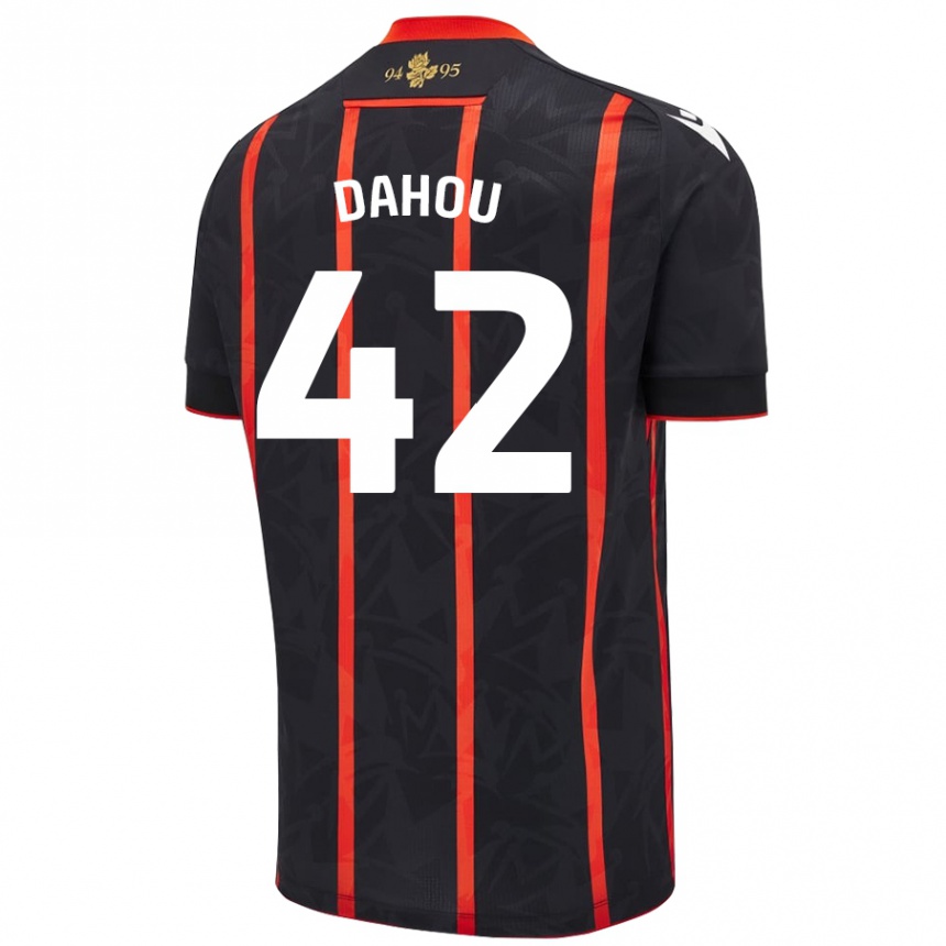 Hombre Fútbol Camiseta Jemima Dahou #42 Negro Rojo 2ª Equipación 2024/25