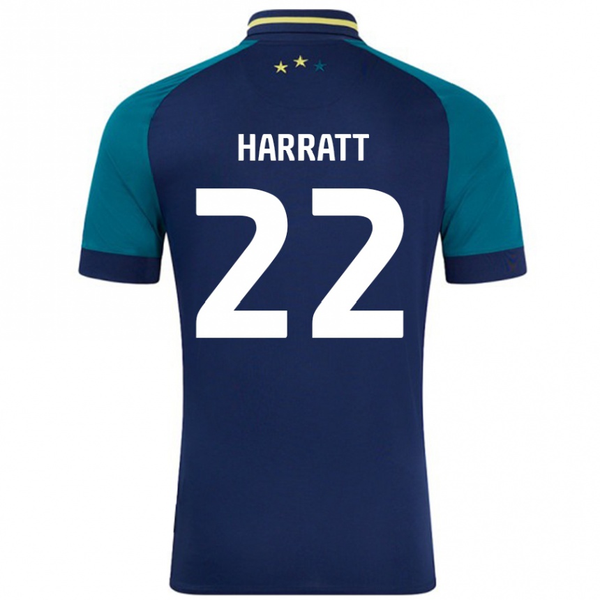 Hombre Fútbol Camiseta Kian Harratt #22 Azul Marino Verde Oscuro 2ª Equipación 2024/25