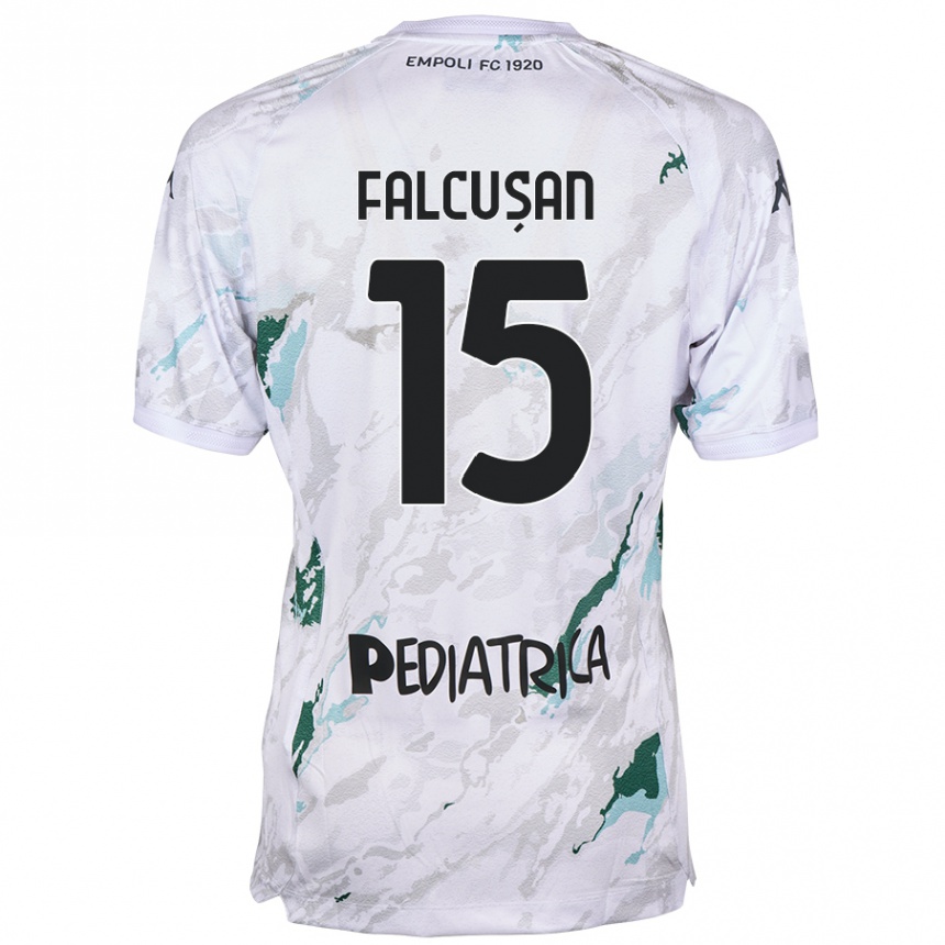 Hombre Fútbol Camiseta Darius Fălcușan #15 Gris 2ª Equipación 2024/25