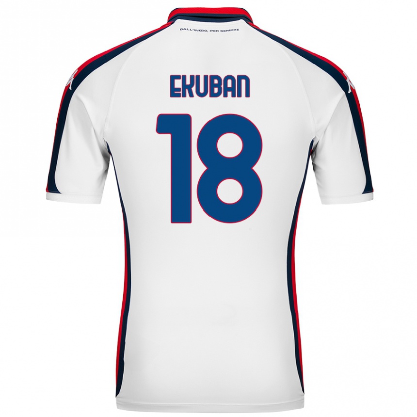 Hombre Fútbol Camiseta Caleb Ekuban #18 Blanco 2ª Equipación 2024/25