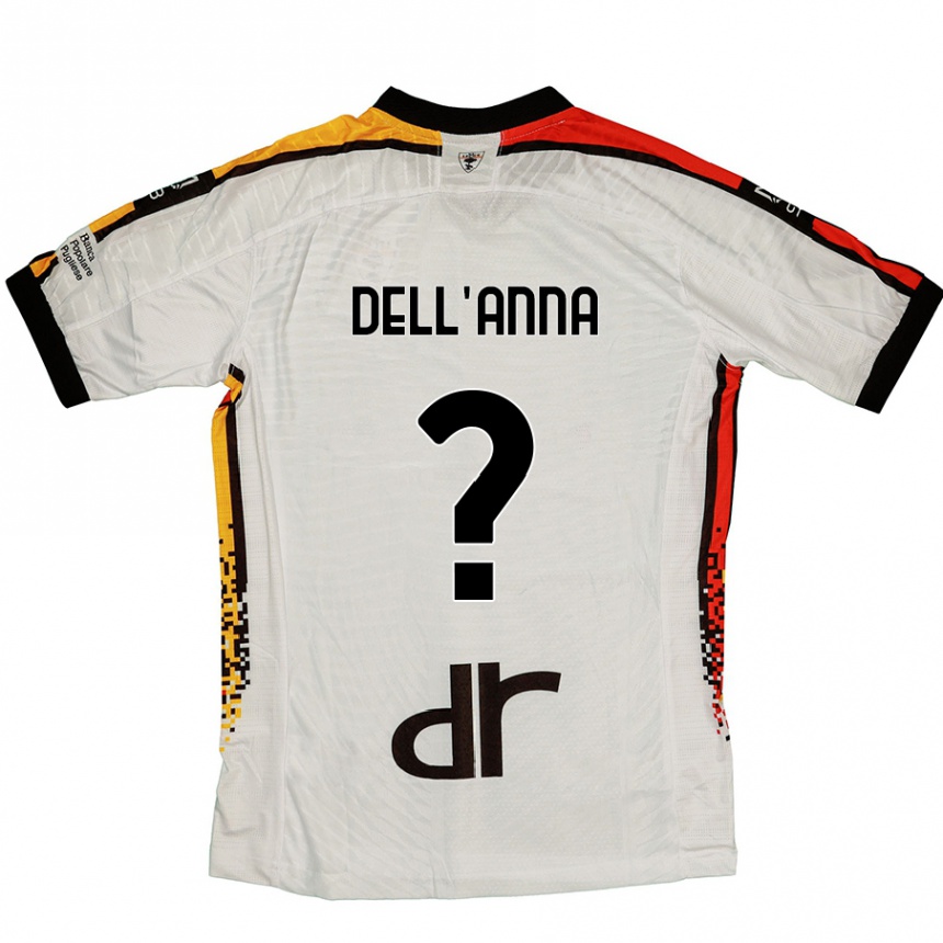 Hombre Fútbol Camiseta Simone Dell'anna #0 Blanco Negro 2ª Equipación 2024/25