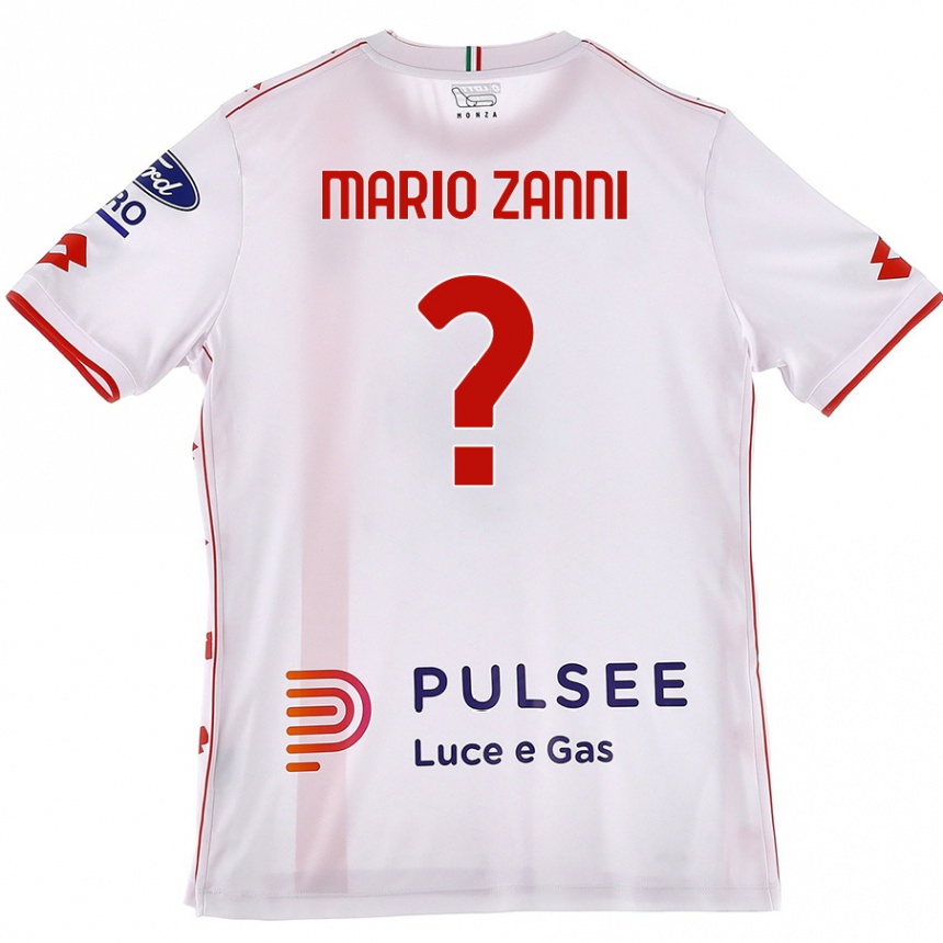 Hombre Fútbol Camiseta Mario Zanni #0 Blanco Rojo 2ª Equipación 2024/25