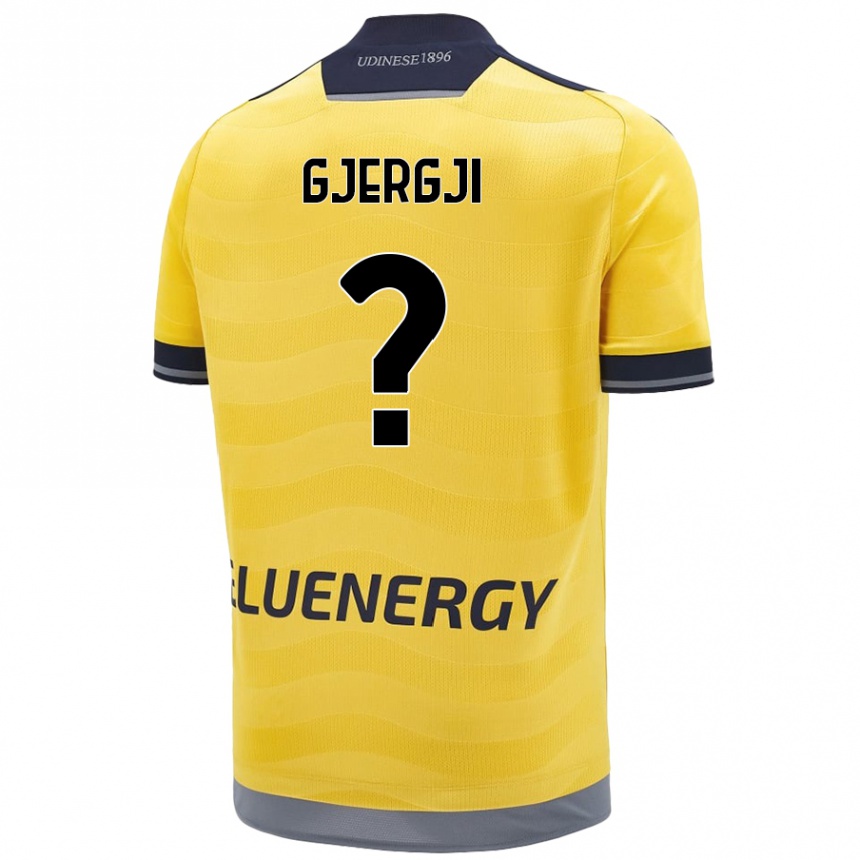 Hombre Fútbol Camiseta Alessio Gjergji #0 Dorado 2ª Equipación 2024/25