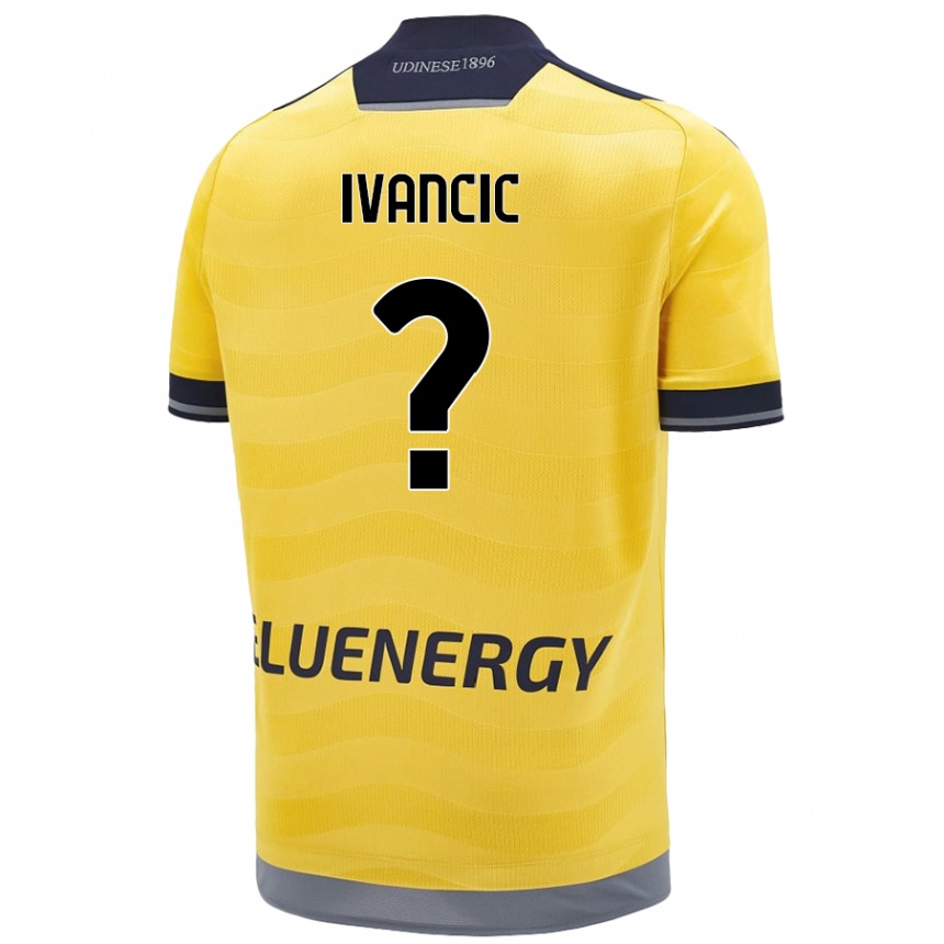 Hombre Fútbol Camiseta Val Ivancic #0 Dorado 2ª Equipación 2024/25