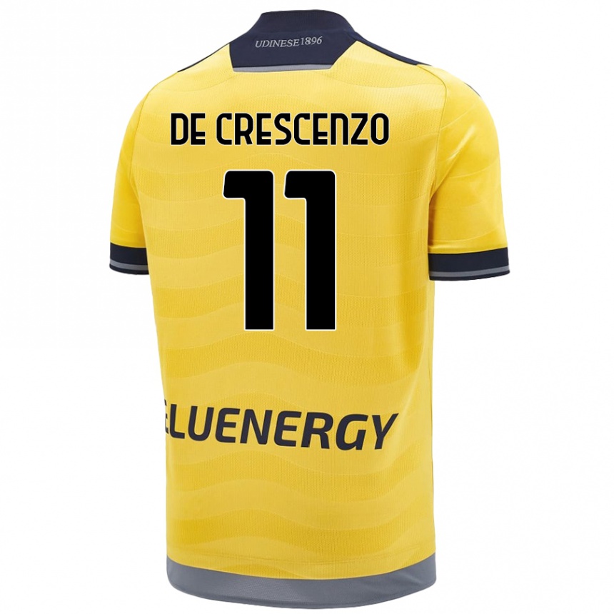 Hombre Fútbol Camiseta Marco De Crescenzo #11 Dorado 2ª Equipación 2024/25