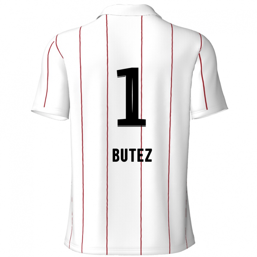 Hombre Fútbol Camiseta Jean Butez #1 Blanco Negro 2ª Equipación 2024/25