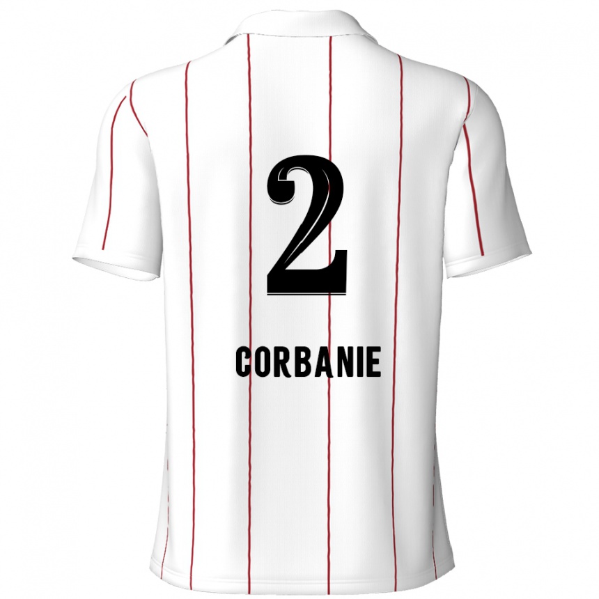 Hombre Fútbol Camiseta Kobe Corbanie #2 Blanco Negro 2ª Equipación 2024/25