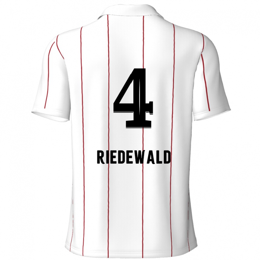 Hombre Fútbol Camiseta Jairo Riedewald #4 Blanco Negro 2ª Equipación 2024/25