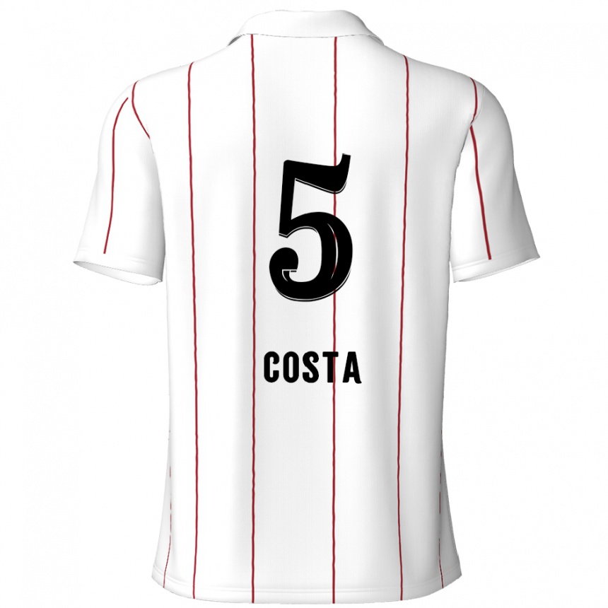 Hombre Fútbol Camiseta Ayrton Costa #5 Blanco Negro 2ª Equipación 2024/25