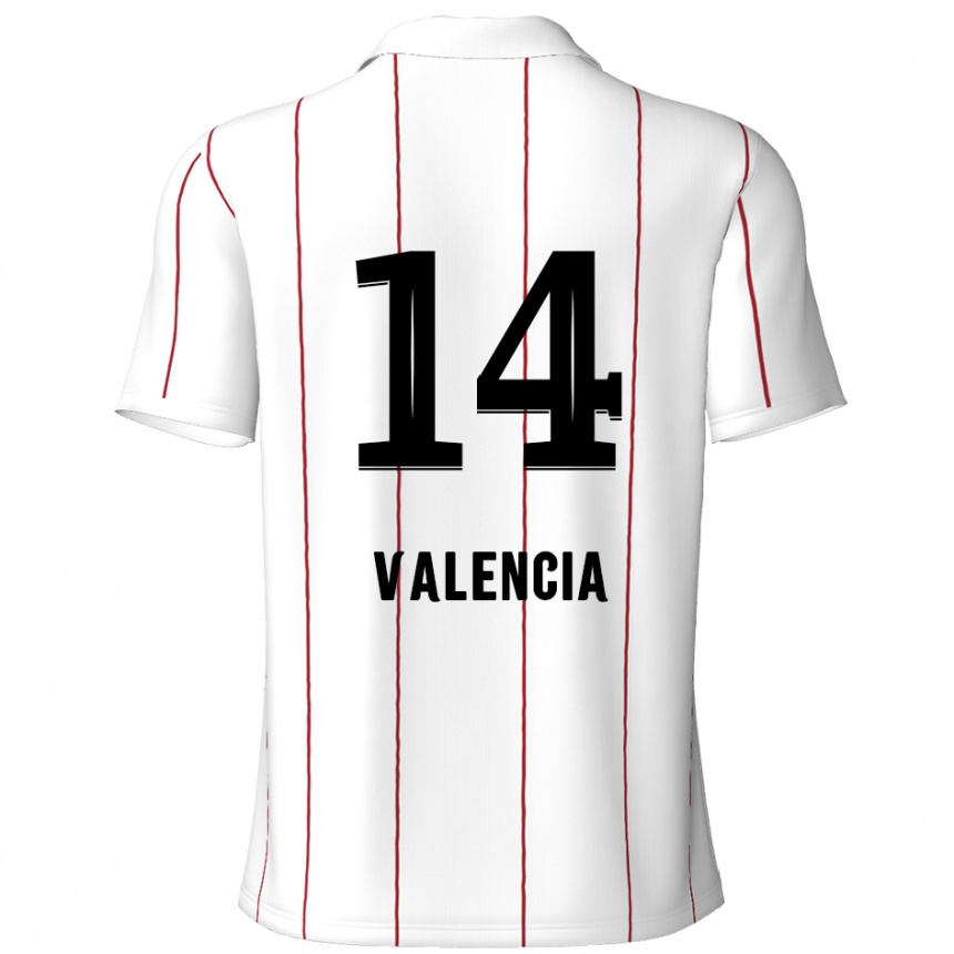 Hombre Fútbol Camiseta Anthony Valencia #14 Blanco Negro 2ª Equipación 2024/25