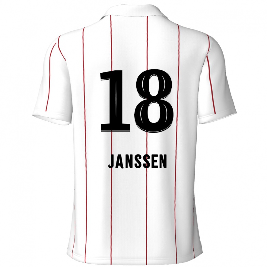 Hombre Fútbol Camiseta Vincent Janssen #18 Blanco Negro 2ª Equipación 2024/25