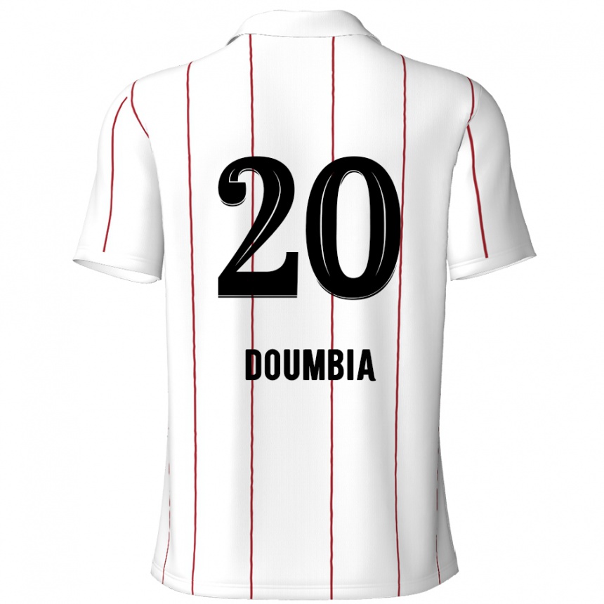 Hombre Fútbol Camiseta Mahamadou Doumbia #20 Blanco Negro 2ª Equipación 2024/25