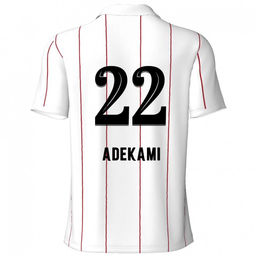 Hombre Fútbol Camiseta Farouck Adekami #22 Blanco Negro 2ª Equipación 2024/25